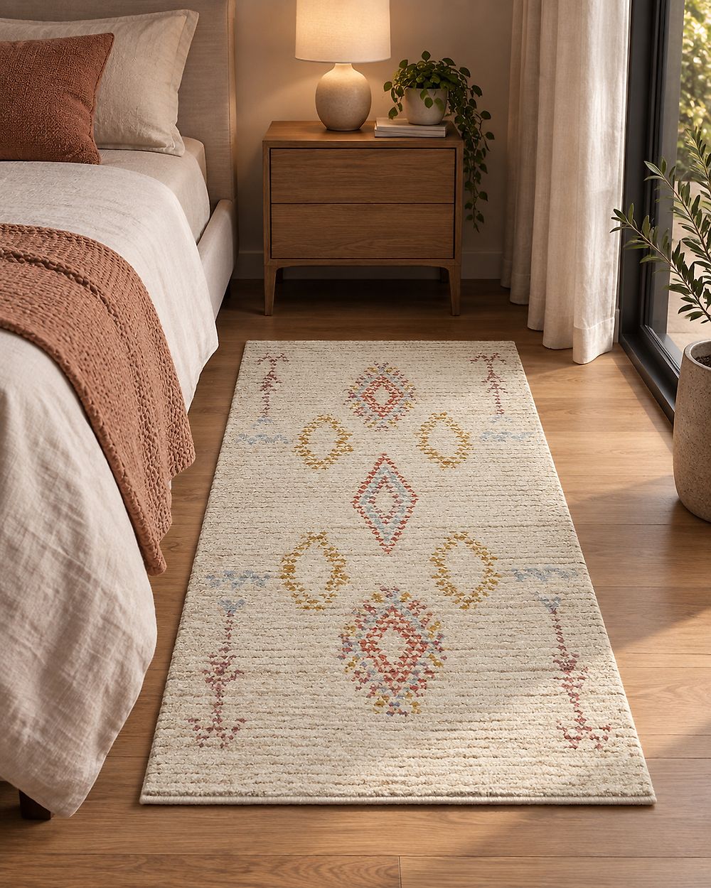 Rug BETTIAH Beige 80 x 150 cm Cotton