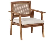 Garden Lounge Set with Table 4 Seater ARENELLA Certified Acacia Wood Light Beige_928379