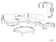 Garden Corner Sofa with Table 5 Seater FRAZZANO Certified Acacia Wood Off-White_1028750