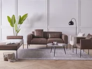 Sjeselong MALMOS Imitert lin Kunstskinn Mørkebrun_933356