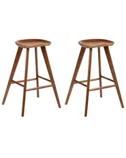 Set of 2 Bar Stools CANDO Brown_1065007