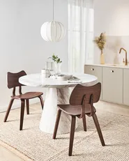 Set of 2 Dining Chairs DIANA Wood Brown_975948