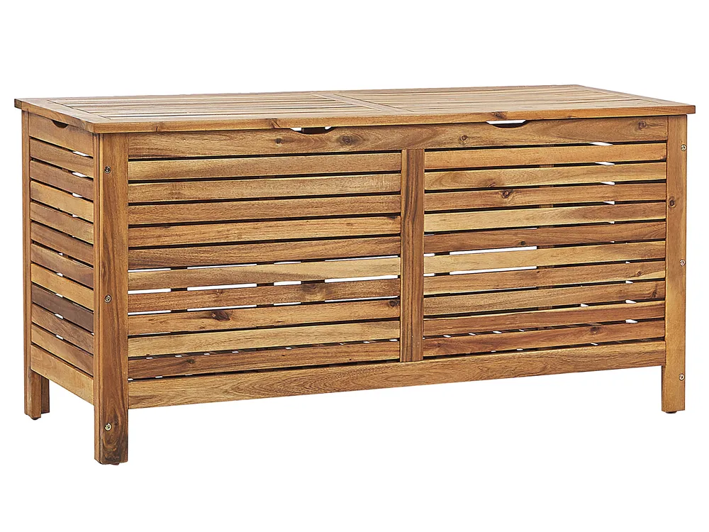 Storage Box RIVIERA 130 cm 48 cm Acacia Wood Light Brown