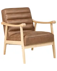 Armchair LEKNES Faux Leather Brown_927203