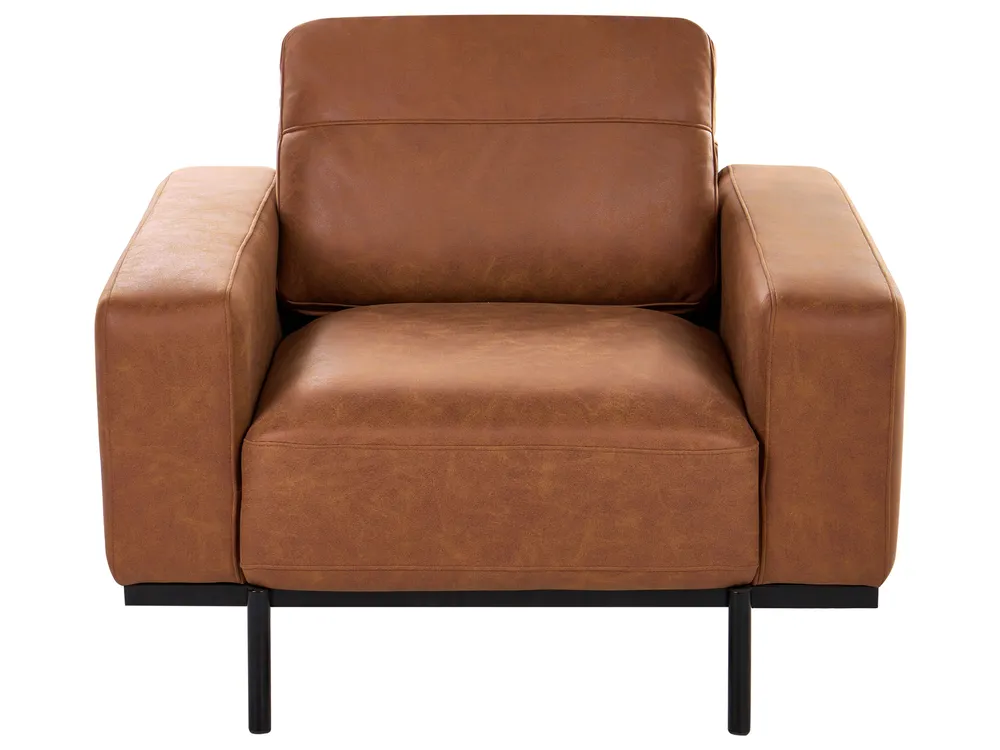 Living Room Set 6 Seater SOVIK Faux Leather Brown_1041226