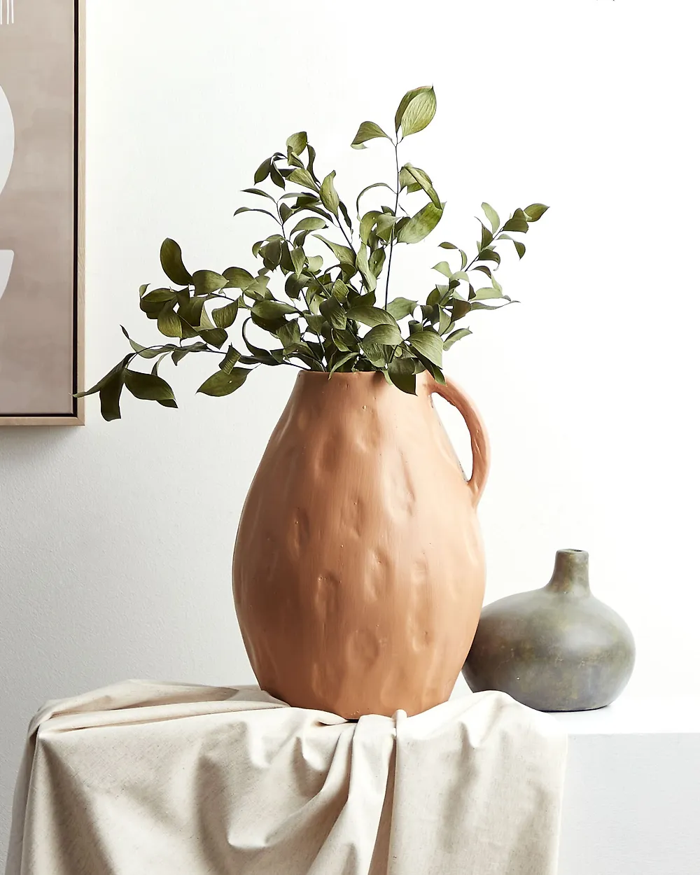 Dekorationsvas KULIM 40 cm Keramik Mörkbeige_1187108