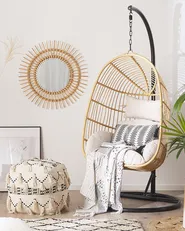 Hanging Chair with Stand CASOLI PE Rattan Natural_763739