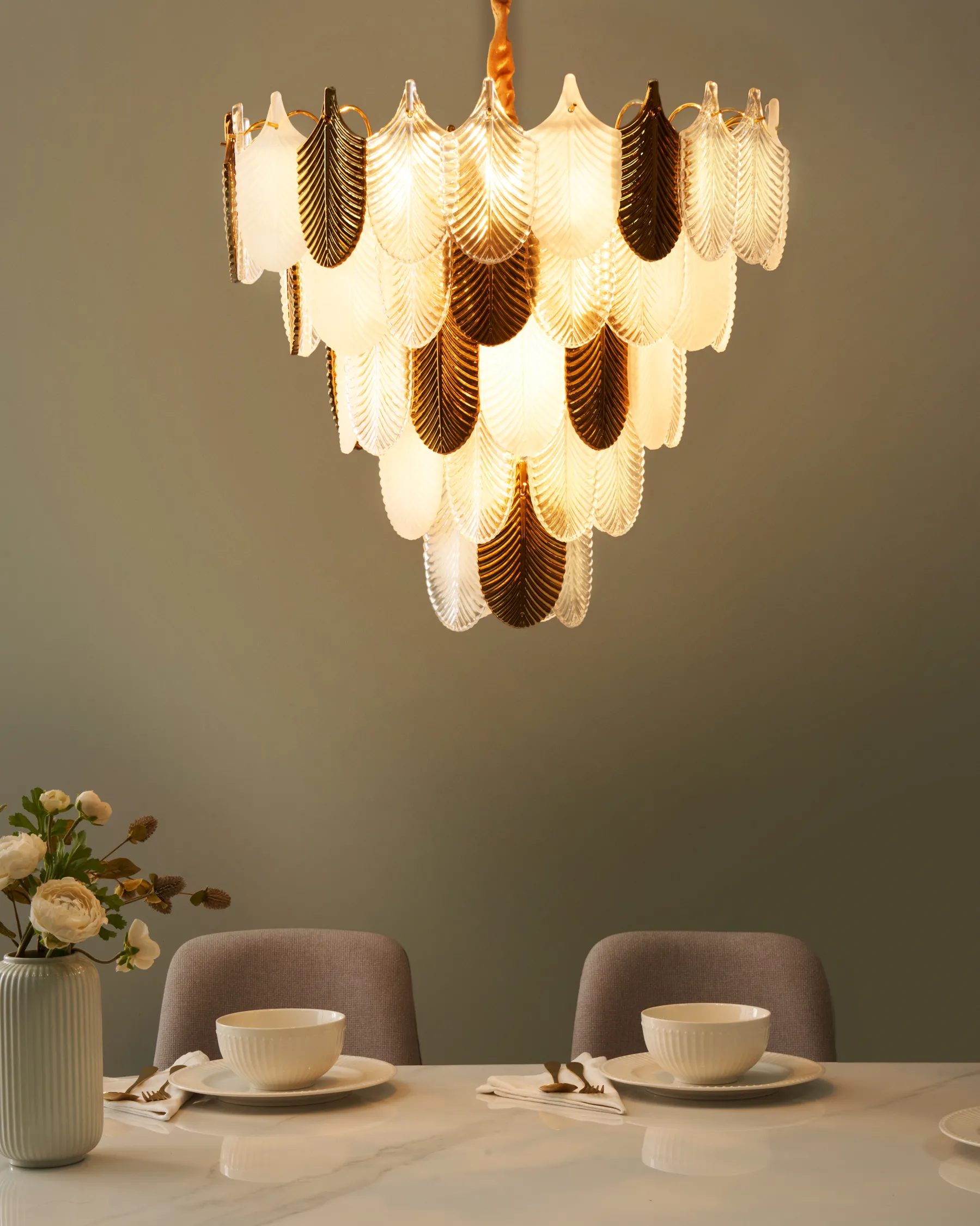 Chandelier AGUIRRE Glass Brass_1006316