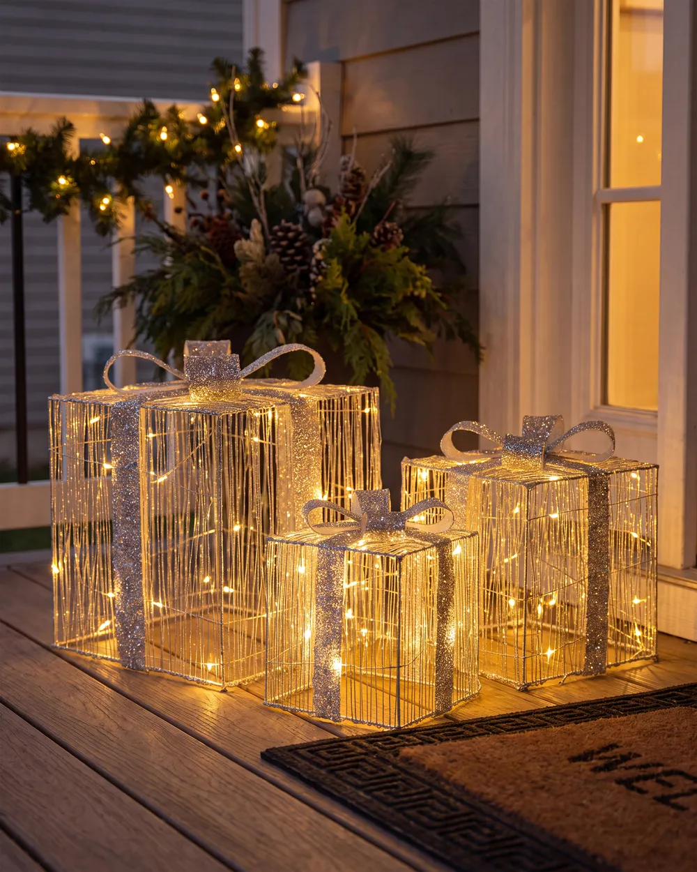 Utomhusdekoration LED ARNES 25/20/15 cm Julklappar Silver_1118460