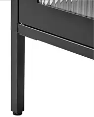 Glass Display Sideboard LERRYN 90 cm Metal Black_1108304