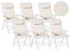 Set of 6 Back/Seat Cushions JAVA/AMANTEA PREMIUM 50 x 71 cm Light Beige