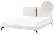 Bed Boucle MELLE 160 x 200 cm (EU King Size) Off-White_965647