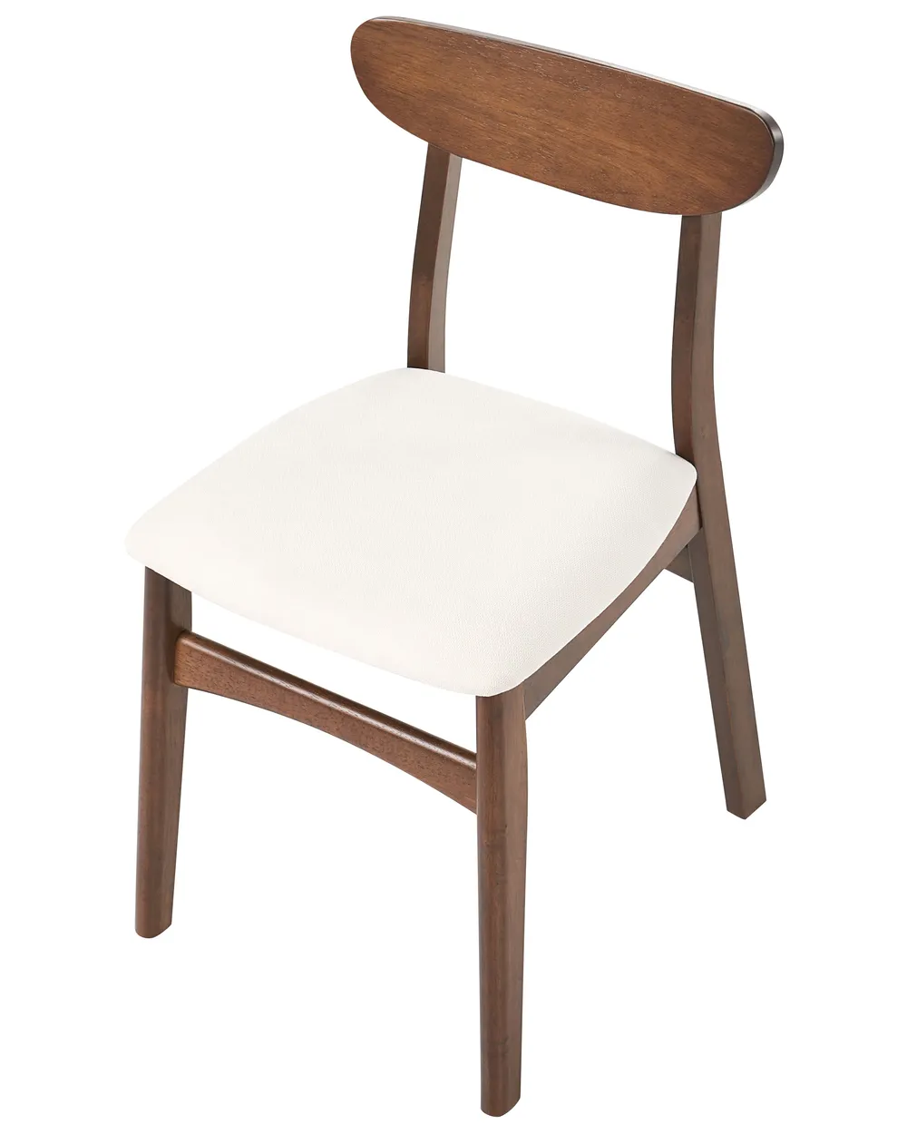 Set of 2 Dining Chairs DOYLE Wood Brown/ Light Beige_1071229