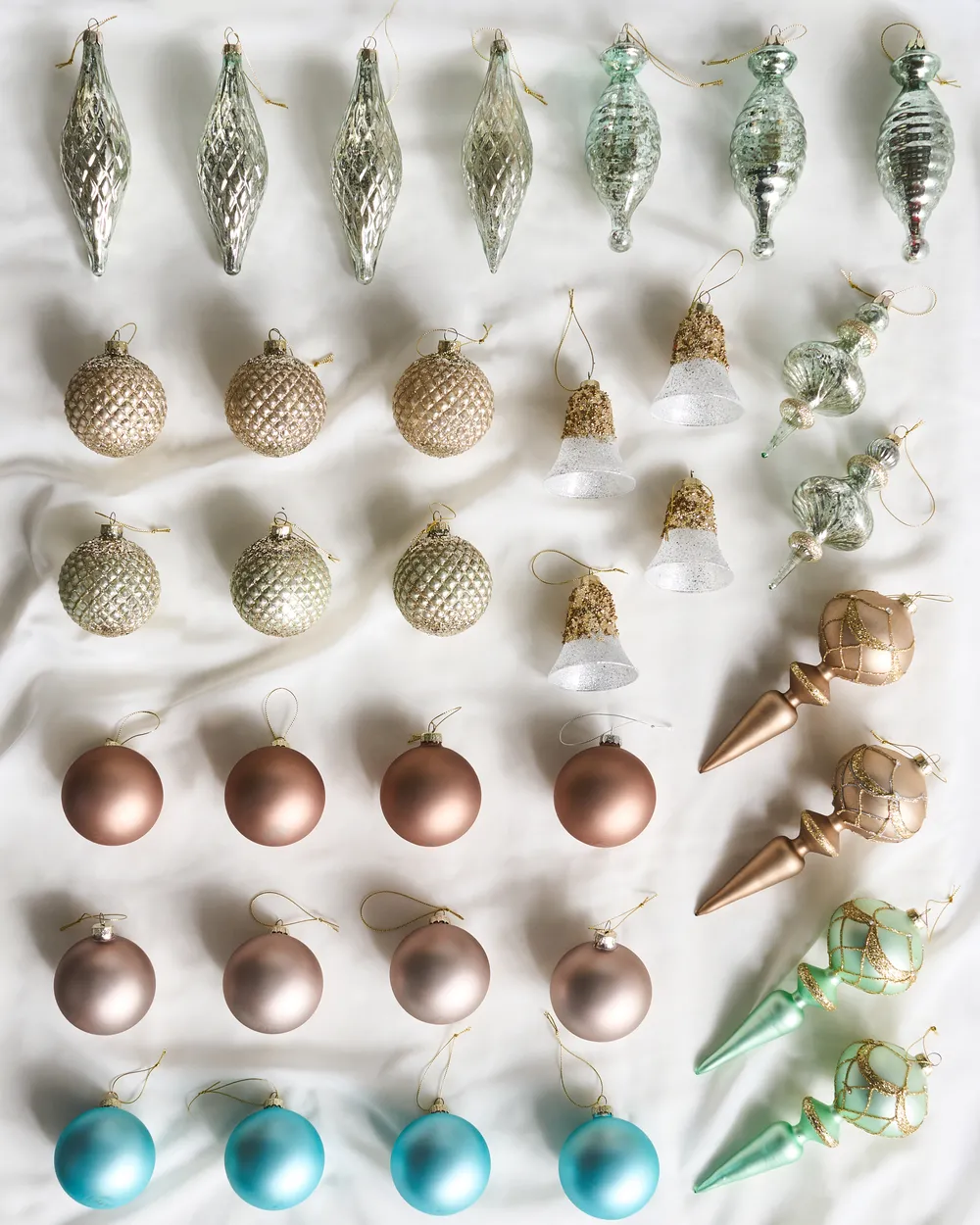 Set of 35 Baubles FROSTING Glass Multicolour