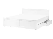 Bed with 4 Drawers SABRAN Pine Wood White 180 x 200 cm (EU Super King)_1061335