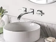 Wall Mounted Basin Mixer Tap BERRACO Brass Silver_1184086