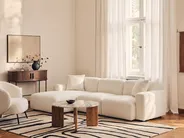 Modular Corner Sofa 3 Seater HEDE Boucle White Right Hand_1091844