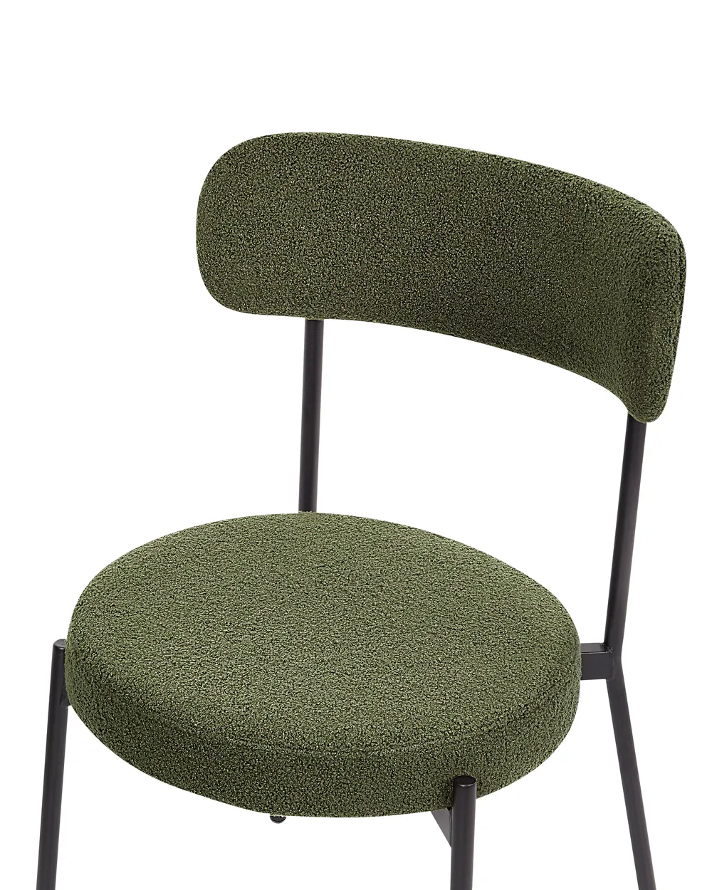 Set of 2 Dining Chairs ALLISON Boucle Dark Green_929076