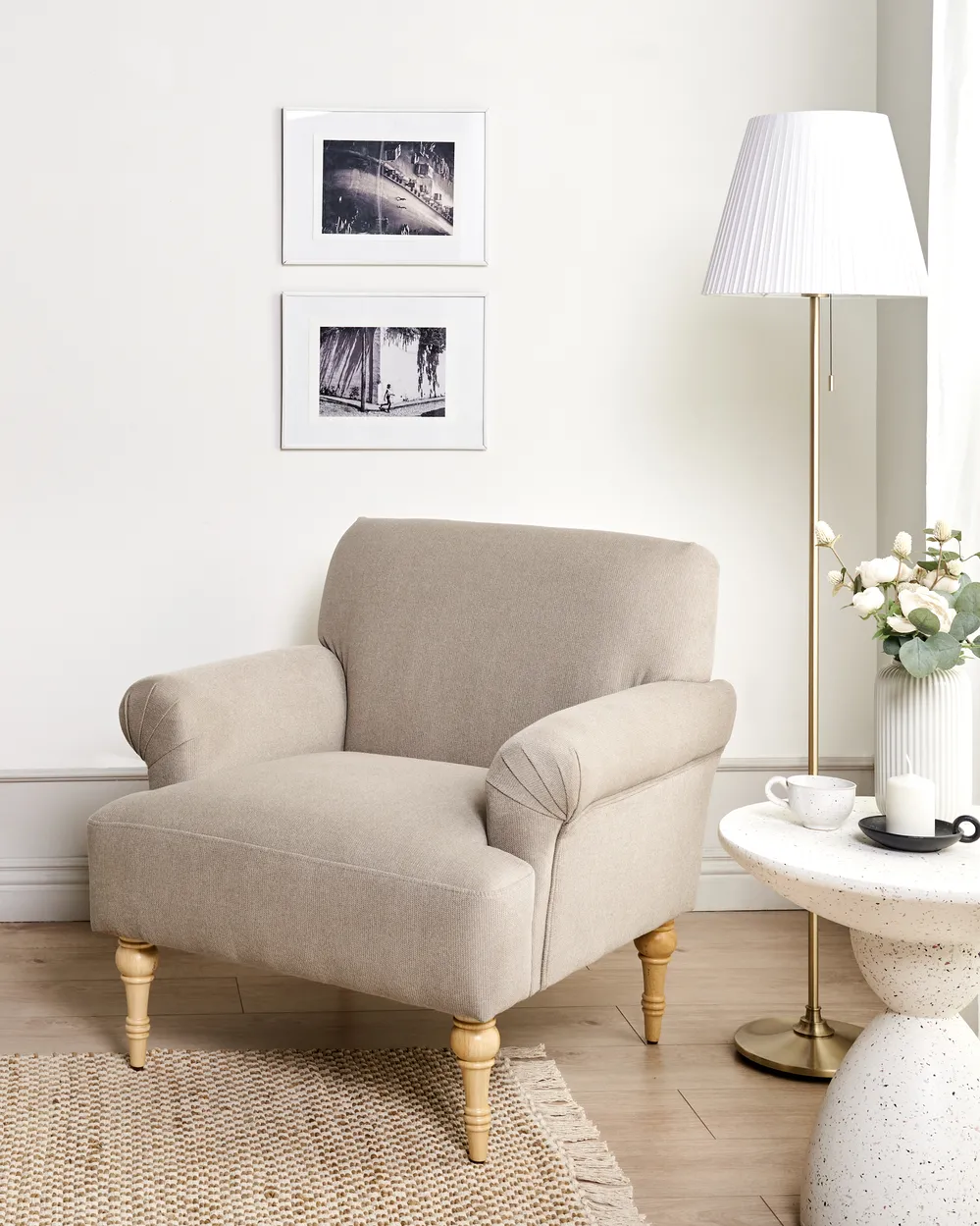 Armchair FREDROS Fabric Taupe