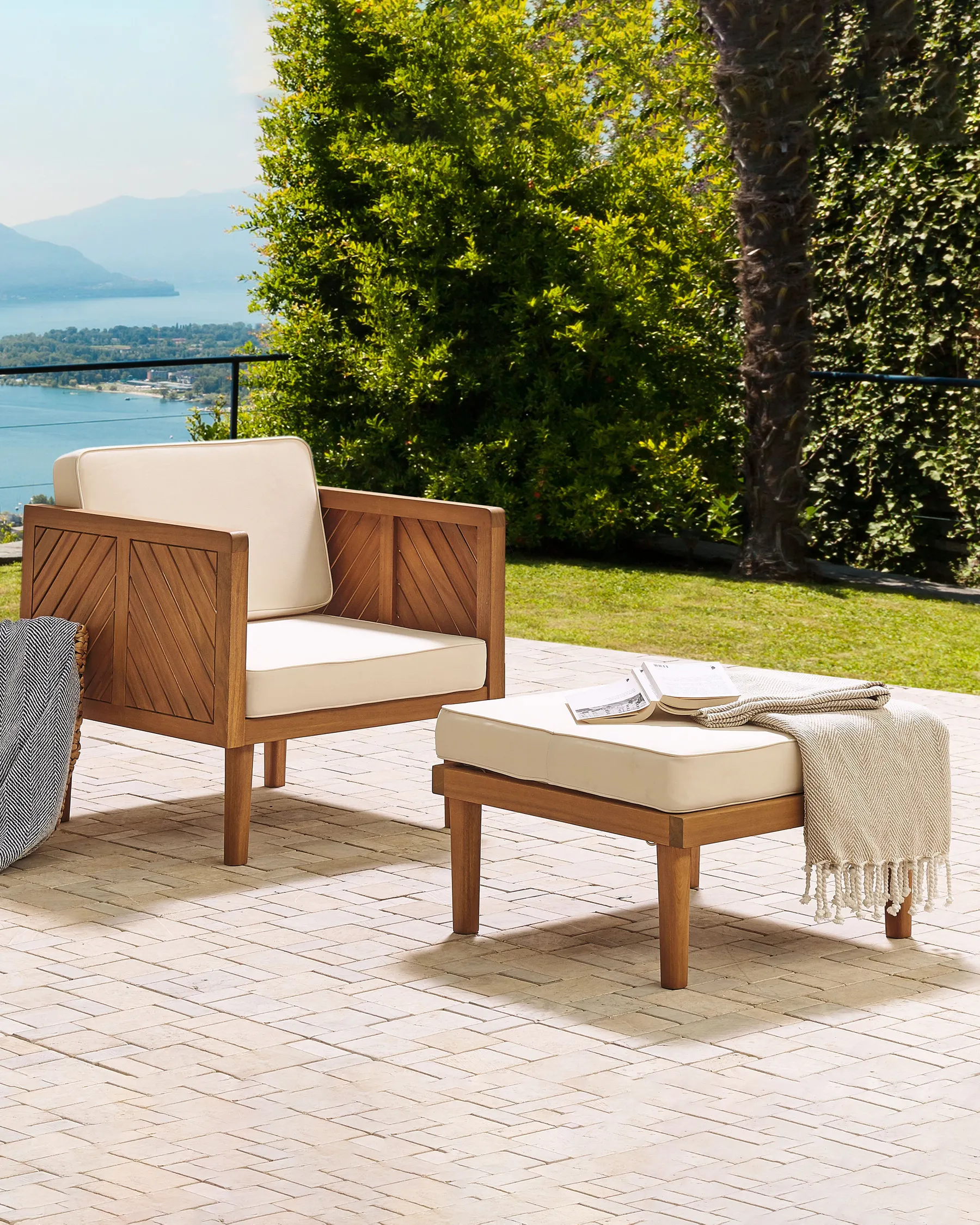 Garden Armchair BARATTI Acacia Wood Brown_830818