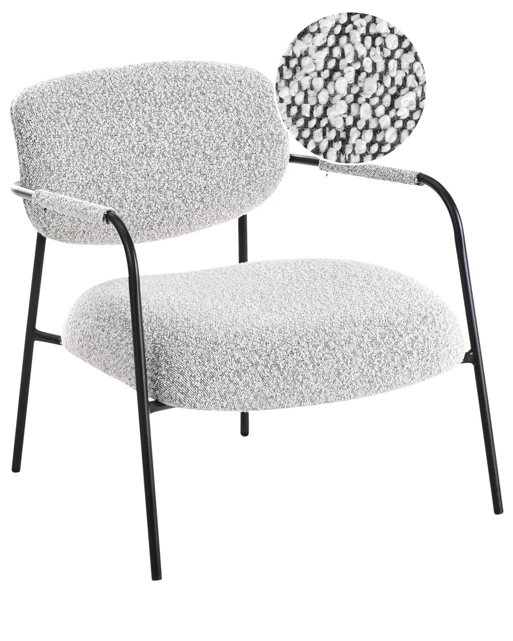 Armchair AUSVIKA Fabric Black/ White