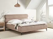 Säng med lamellram Bouclé LESSAY 180 x 200 cm Taupe_1188069