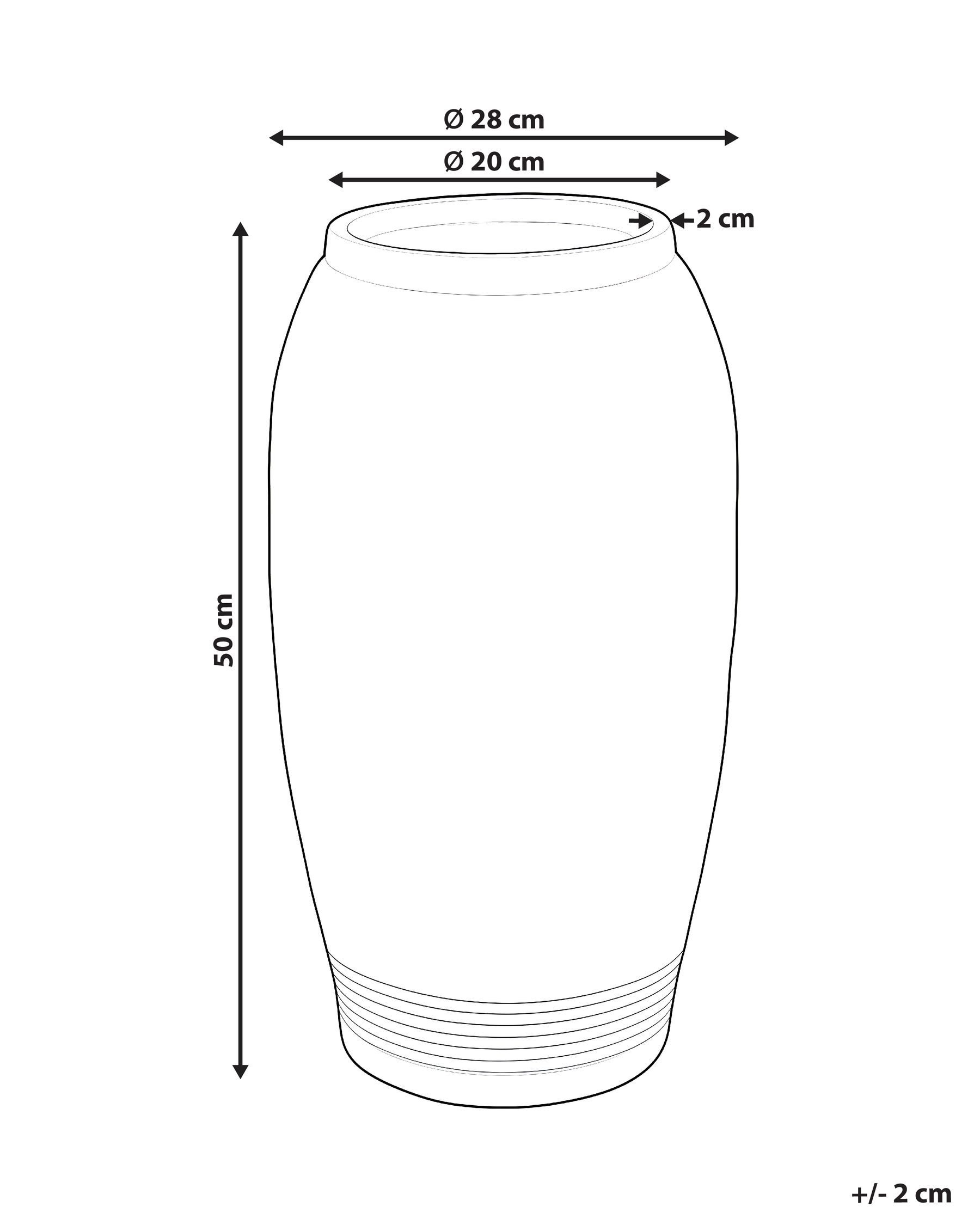 Flower Vase ARGINO 50 cm Grey_1032493