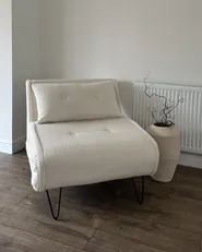Single Sofa Bed VESTFOLD Boucle Off-White_942839