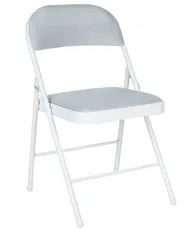 Set of 4 Folding Chairs SPARKS Metal Light Grey/ White_863759