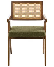 Set of 2 Dining Chairs AVA Wood Brown/ Green_1024307
