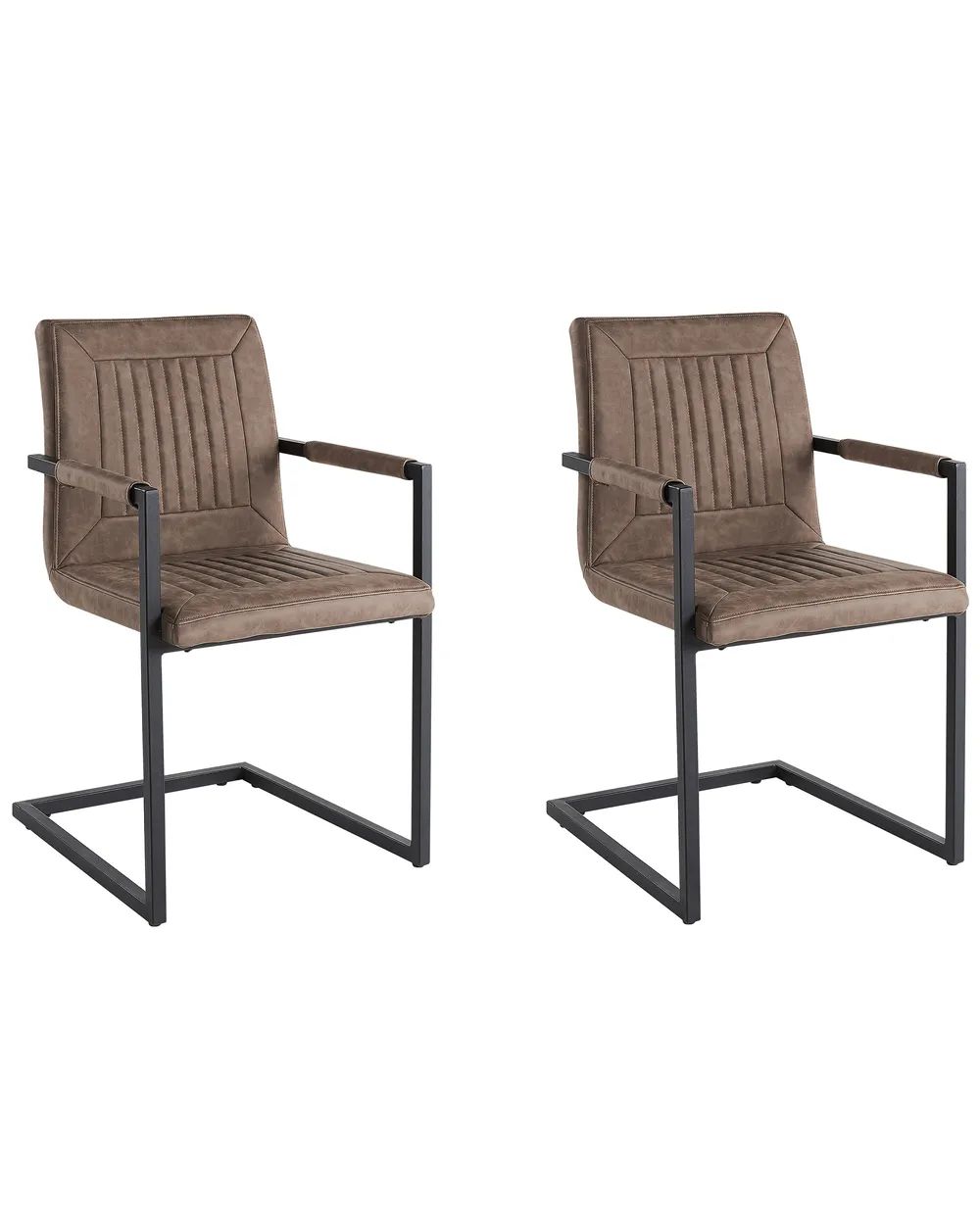Set of 2 Conference Chairs BRANDOL Faux Leather Brown
