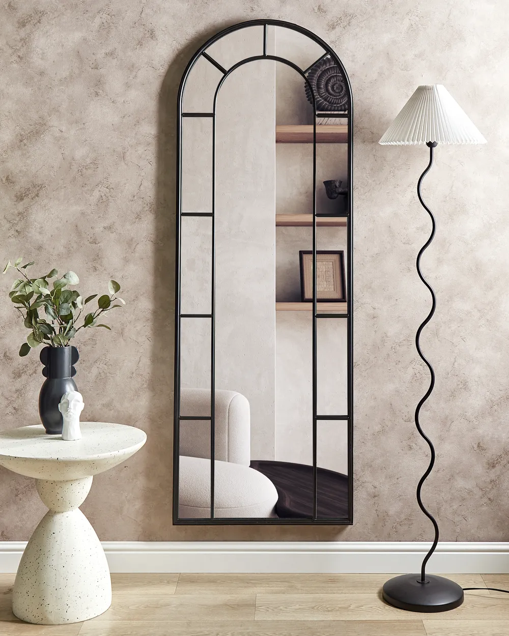 Wall Mirror CROSSES 60 cm 170 cm Metal Black