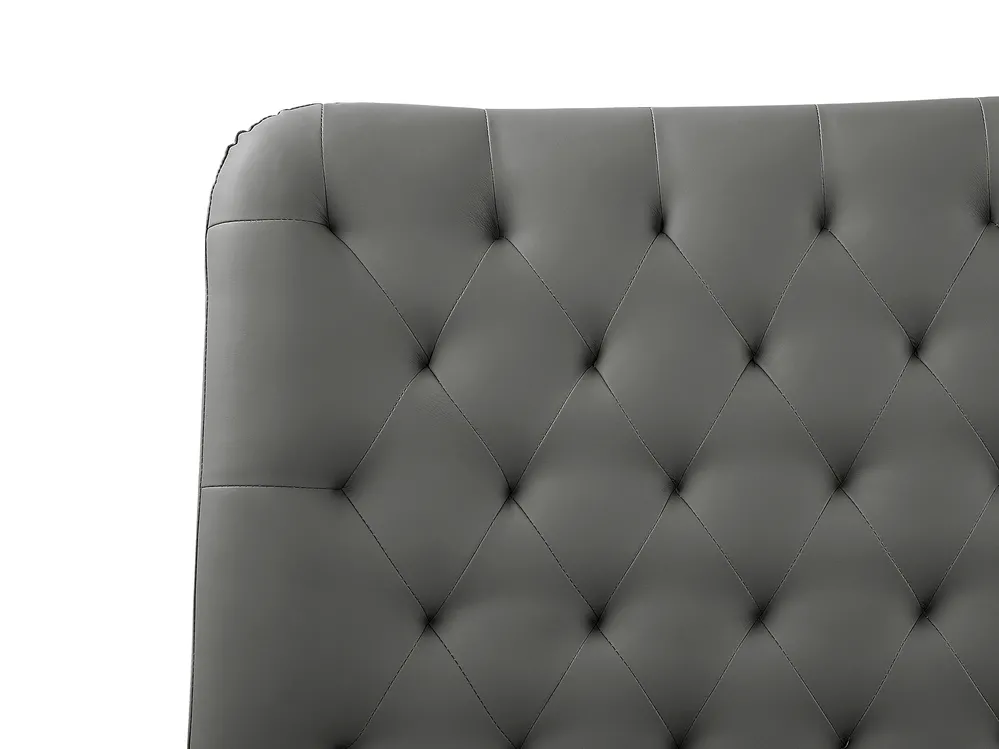 Bed Faux Leather ESSONNE 180 x 200 cm (EU Super King) Grey_788935