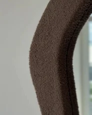 Väggspegel BLISMES 79 cm 80 cm Bouclé Brun_1018325