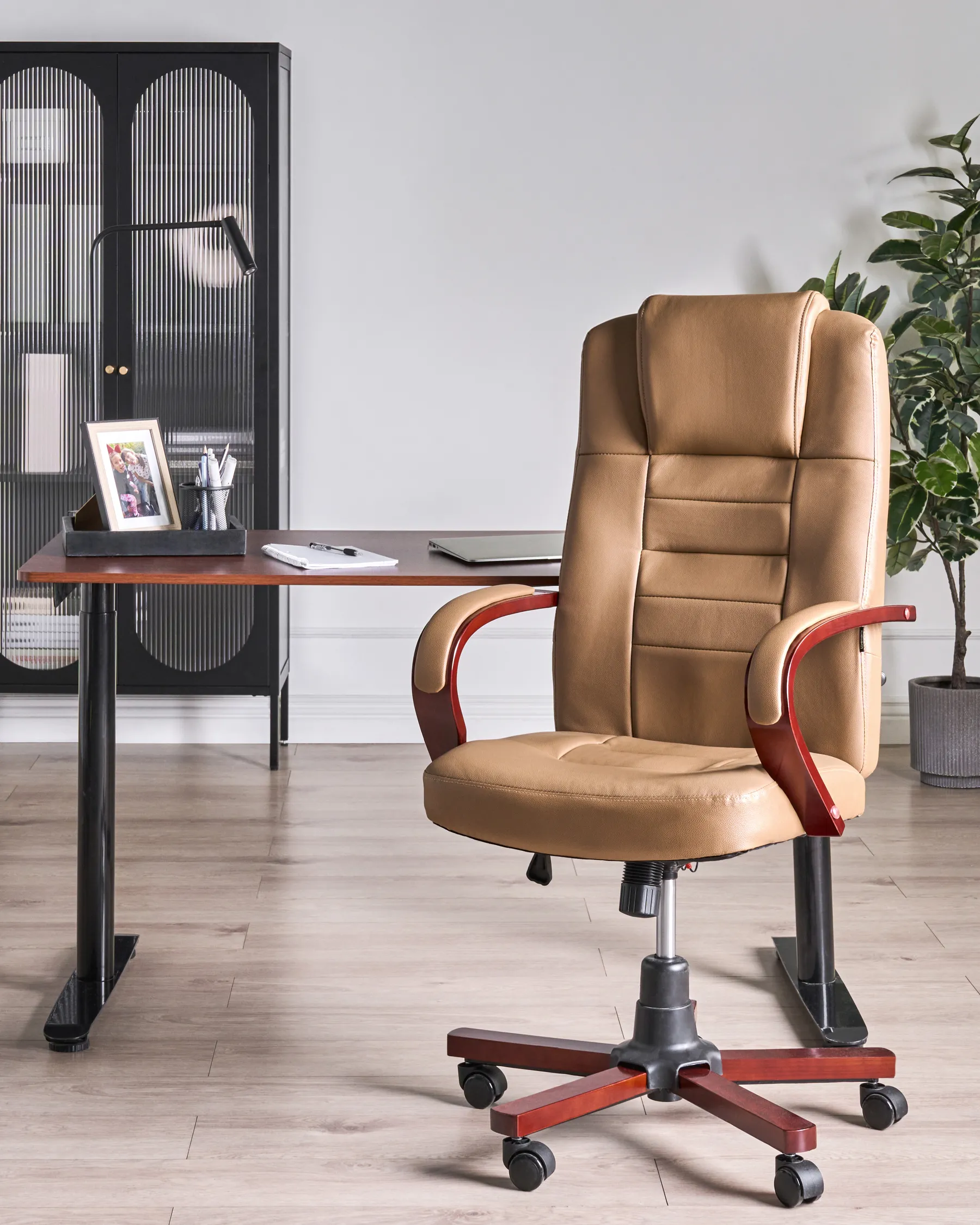 Massage Chair DIAMOND with Heating Leather Light Brown_1016771