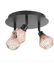 Spotlight med 3 lampor VOLGA Justerbar Metall Svart_727354