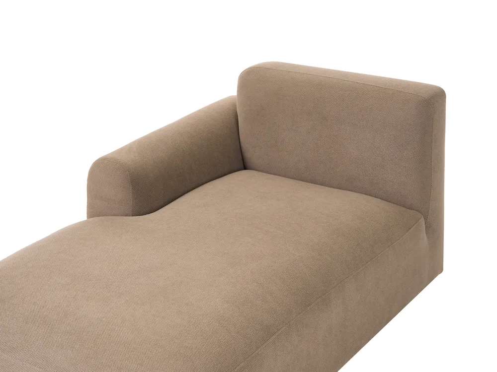Modular Corner Sofa 3 Seater HEDE with Ottoman Fabric Brown Right Hand_1087465