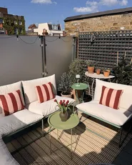 Garden Side Table CAVINIA 40 cm 40 cm Metal Green_1124264