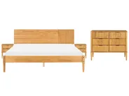 Sovrumsset Furu FLAVIGNAC 180 x 200 cm Ljusbrun_1118548