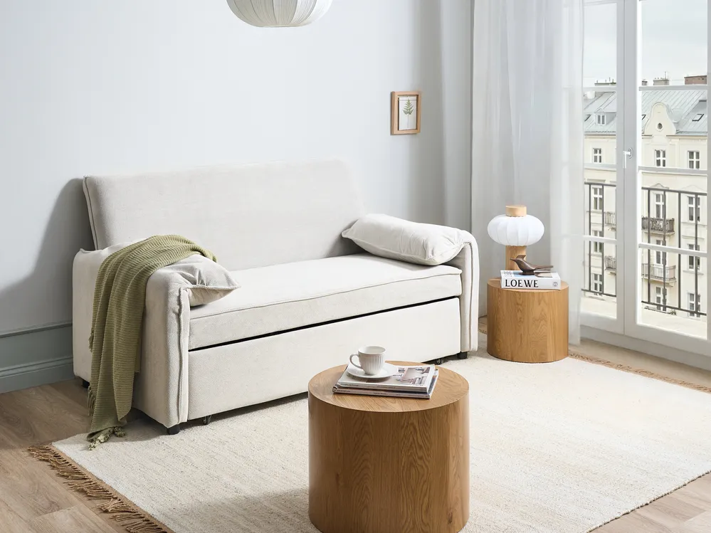 Sofa Bed HORMA Fabric Off-White