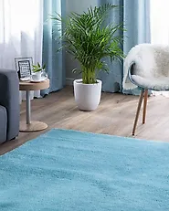 Shaggy Rug DEMRE Light Blue 140 x 200 cm_1176015