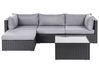 Garden Corner Sofa with Table 4 Seater SANO PE Rattan Black Right Hand