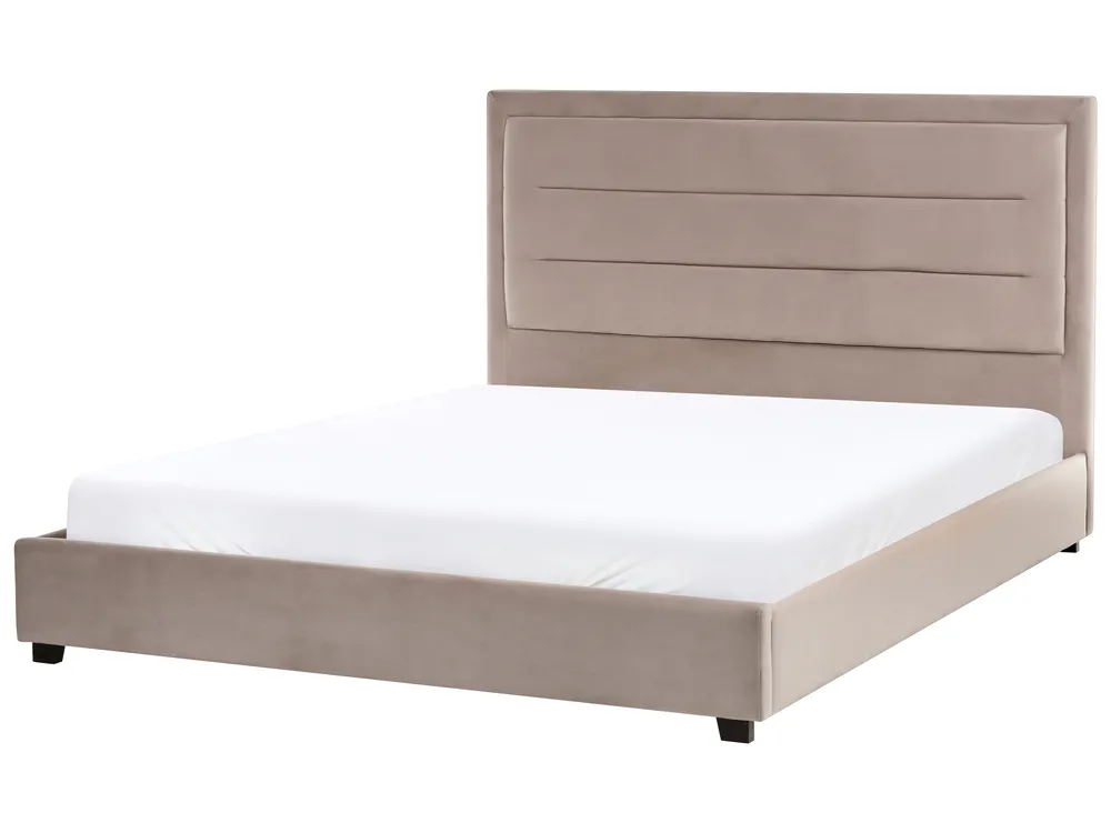 Bed Velvet ROUEN 160 x 200 cm (EU King Size) Taupe