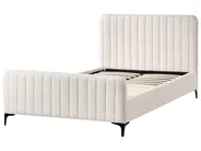 Säng med lamellram Bouclé LUNAN 120 x 200 cm Off-White_1025656