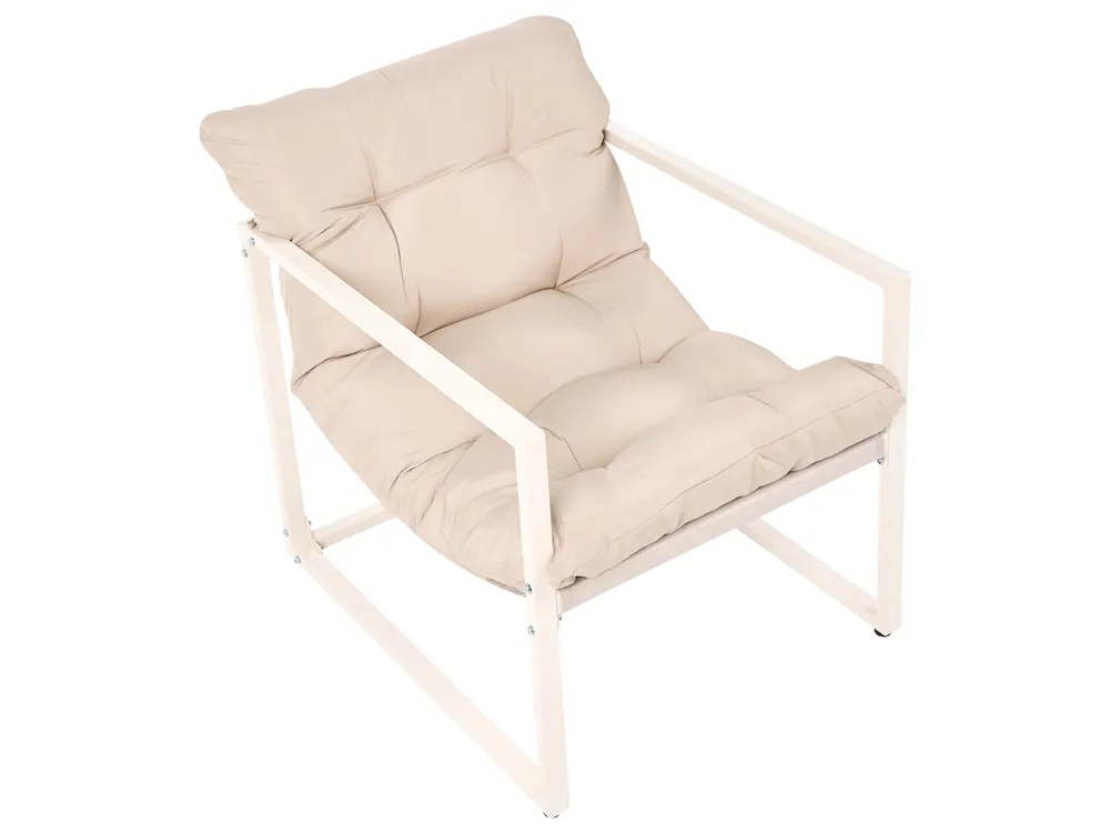 Garden Lounge Set with Table 4 Seater GARDA Metal Beige_1021308