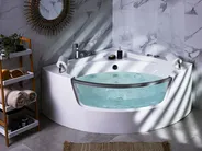 Corner Hot Tub with LED MANGLE 1870 x 1360 mm White_802815