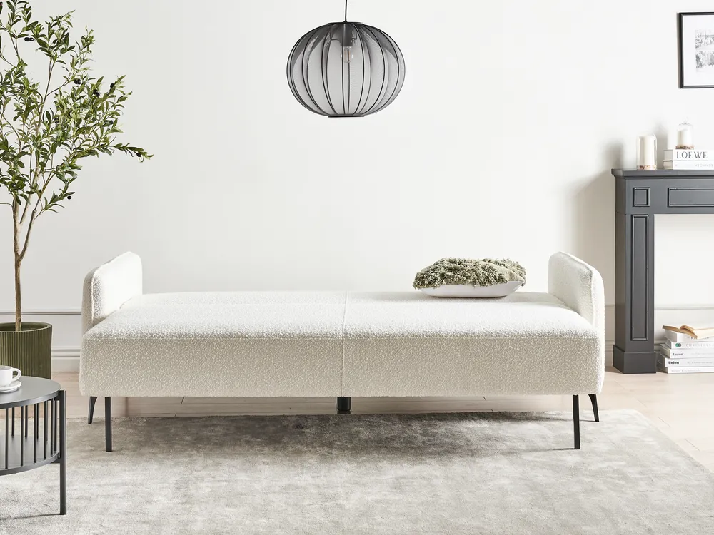 Sofa Bed 3 Seater HEMING Boucle Off-White_953507