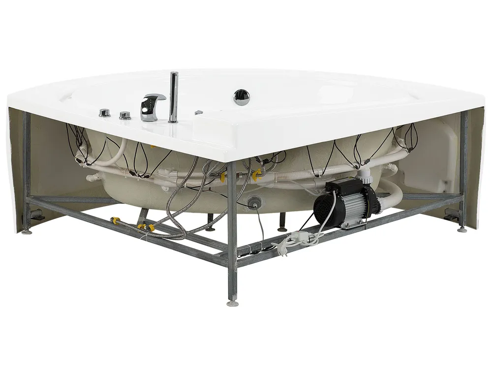 Hörnbubbelbadkar med LED PELICAN 2060 x 1650 mm Vit_755878