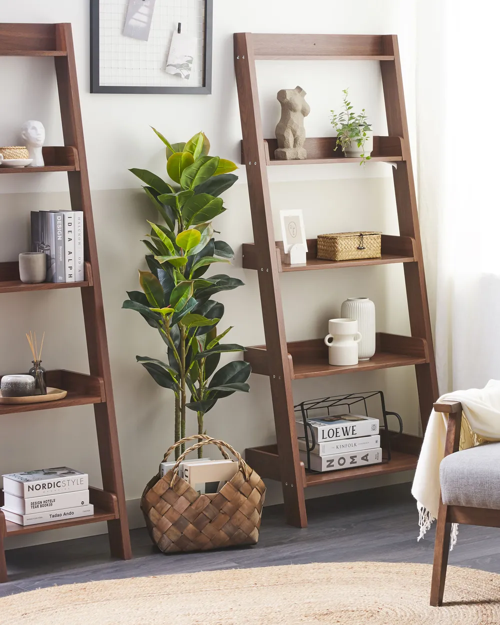 5 Tier Shelving Unit MOBILE TRIO 167 cm Dark Brown
