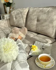 Corner Sofa 3 Seater SERSAN Chenille White Left Hand_978507